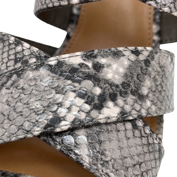 a.n.a Heels Shoes Nadia NWT Sandals Snake Skin Pattern Black Gray Size 9 Medium - Picture 11 of 15
